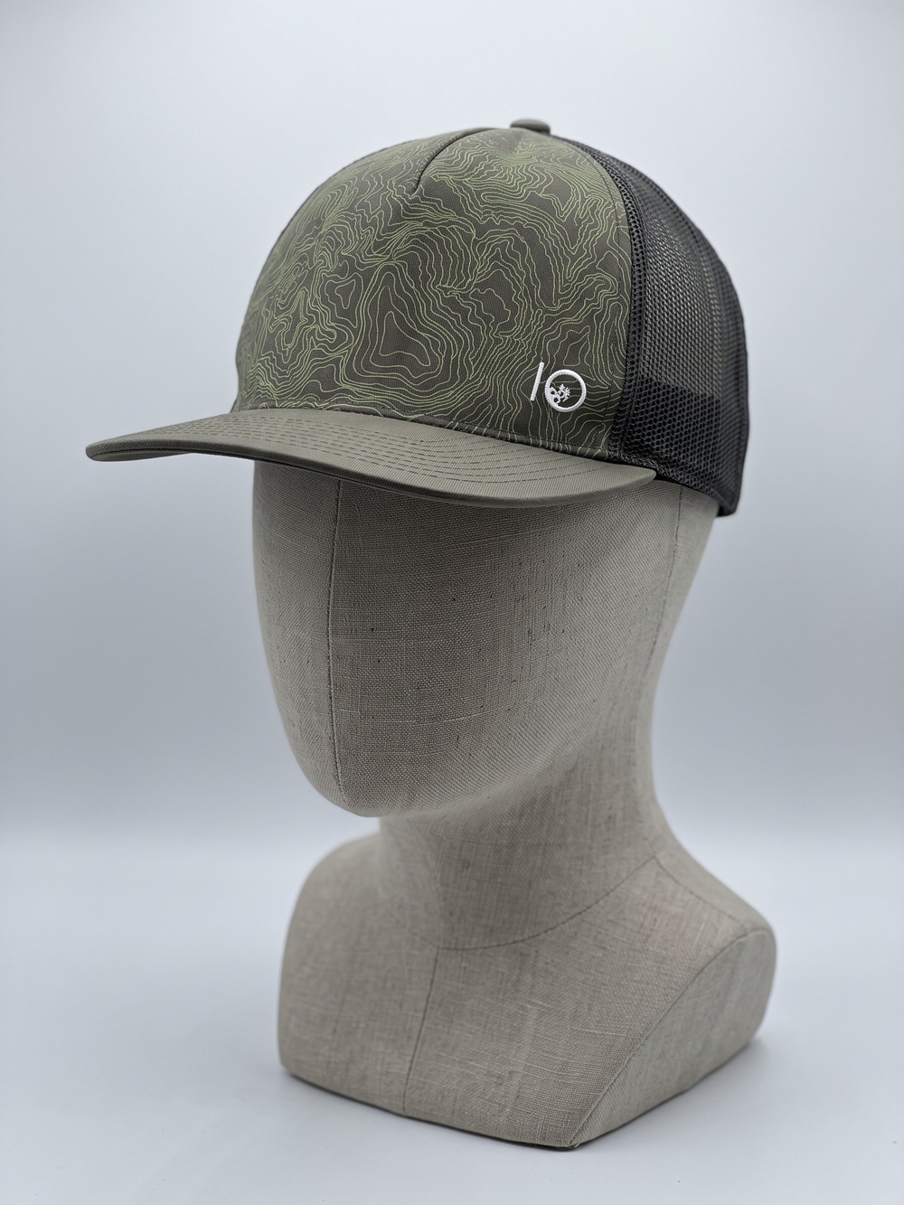 tentree Topographic Trucker Hat Gorpcore Mesh Green Trailcore Hiking Outdoor